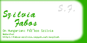 szilvia fabos business card